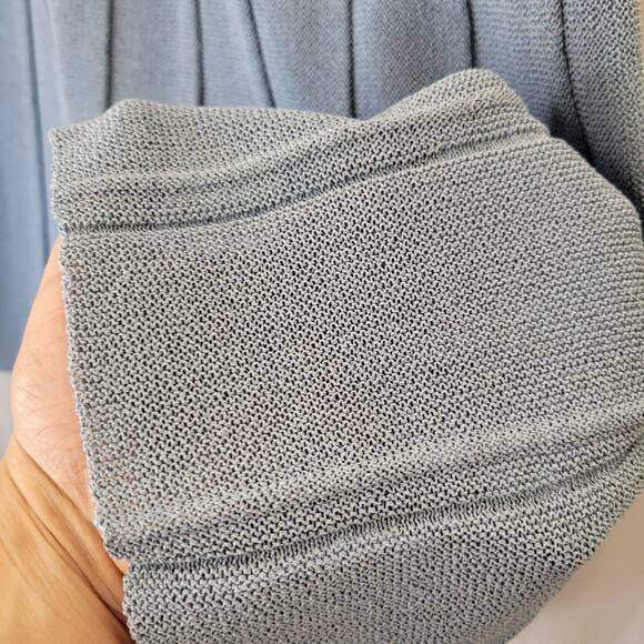 Vintage Powder Blue Pleated Sweater Skirt w/ Elastic Waist, 14 - Picture 3 of 6